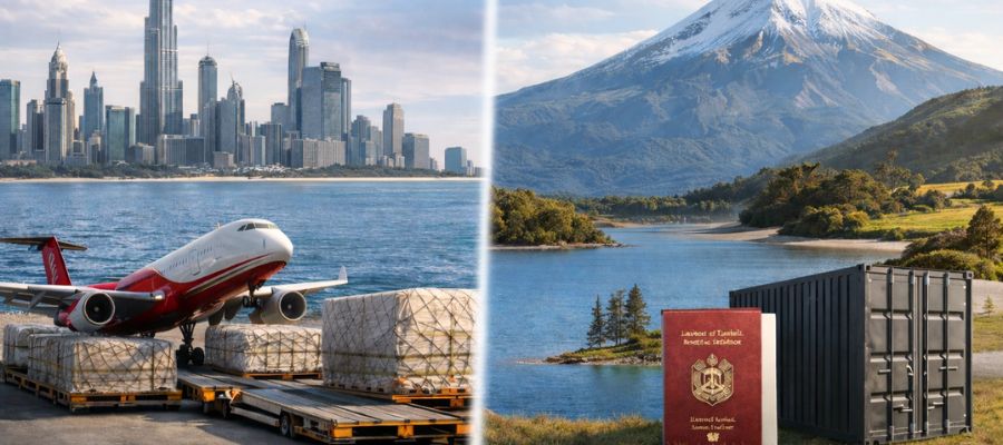 Cargo to New Zealand from Dubai